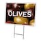 Signmission Olives Yard Sign & Stake outdoor plastic coroplast window, C-2436 Olives C-2436 Olives - alternate 1